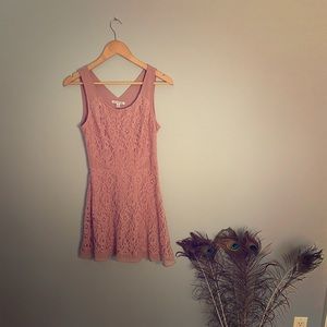 American Eagle Blush Pink Lace Dress, 4